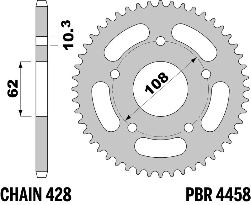 PBR Kettenrad Stahl Standard - 428