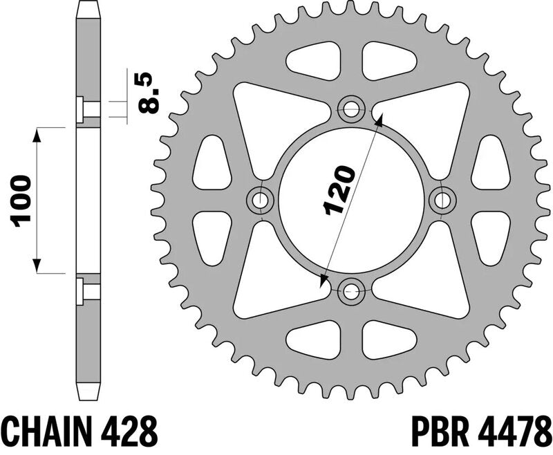 PBR Standard Stahl Kettenrad - 428