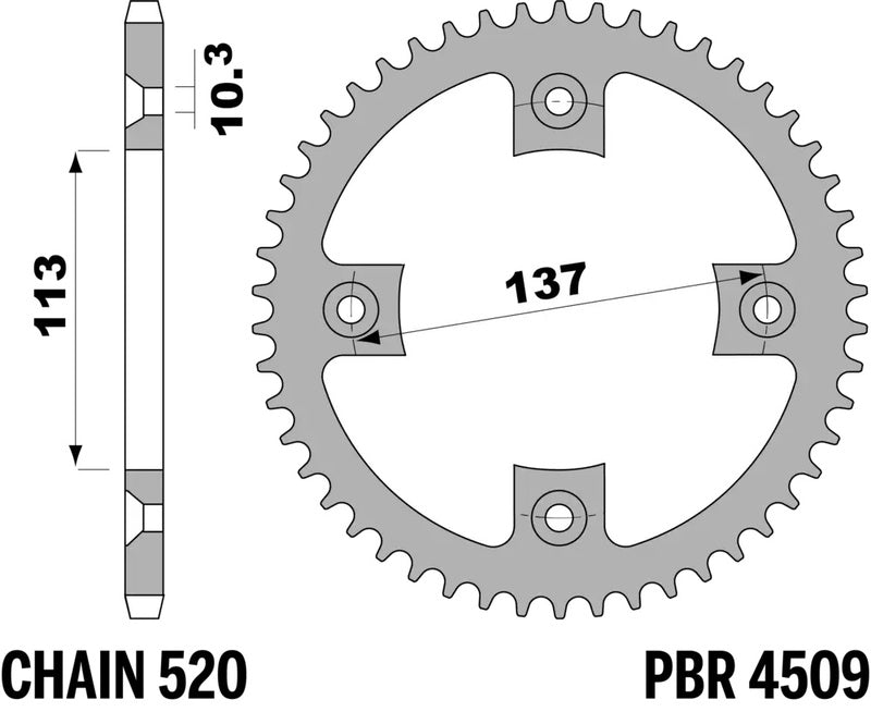 PBR Kettenrad Stahl Standard - 520