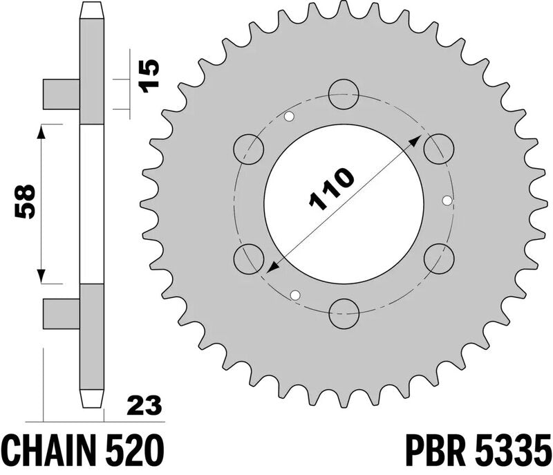PBR Kettenrad Stahl Standard - 520