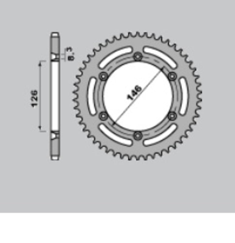 PBR Standard Kettenrad C45 Stahl 805 - 428