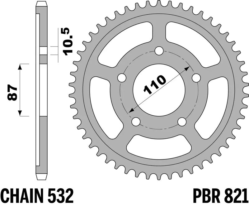 PBR Kettenrad Stahl Standard - 532