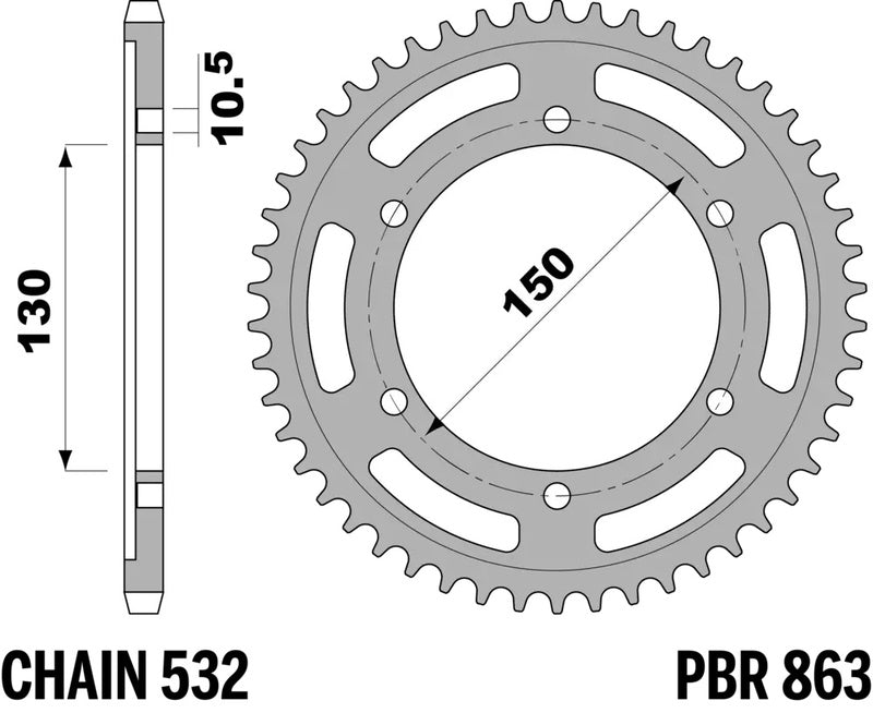 PBR Kettenrad Stahl Standard - 532