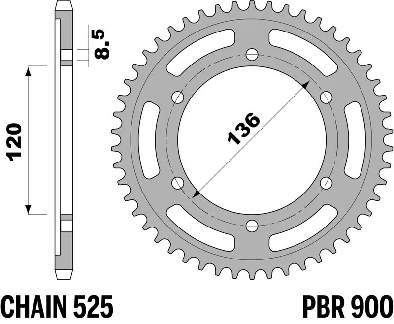 PBR Kettenrad Stahl Standard - 525