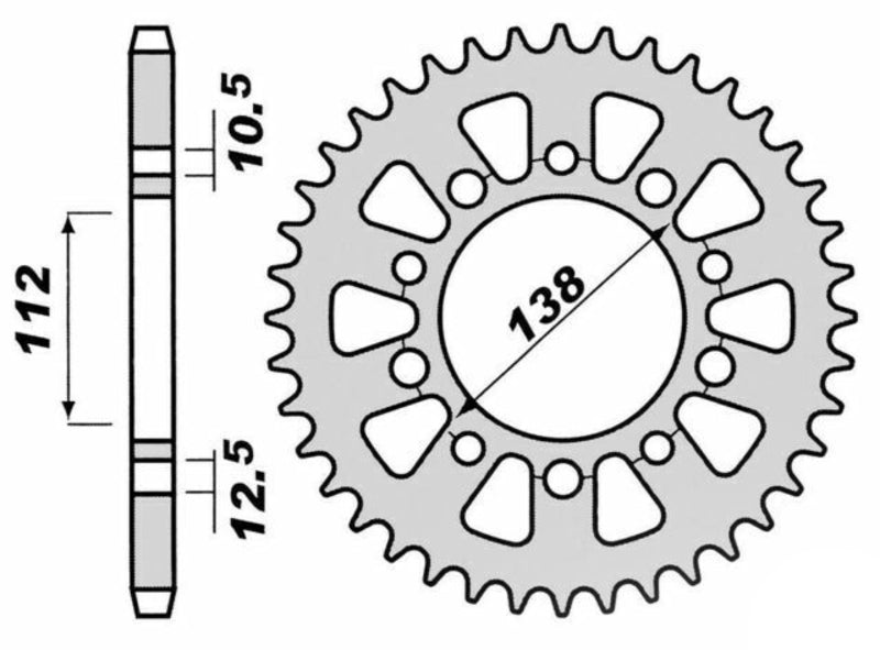 PBR Gehärtetes Kettenrad C45 Stahl 4384 - 520
