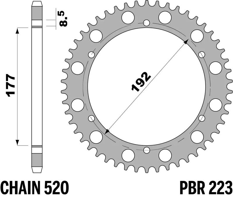 PBR Kettenrad Alu Standard - 520