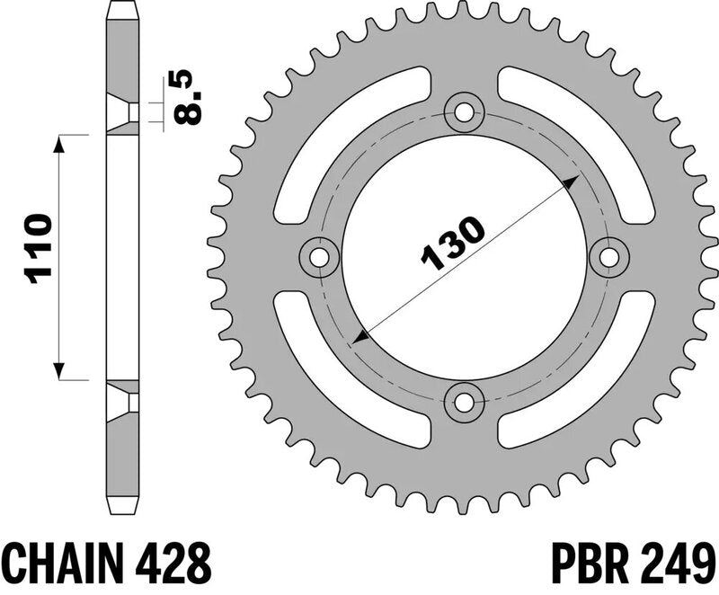 PBR Kettenrad Alu Standard - 428