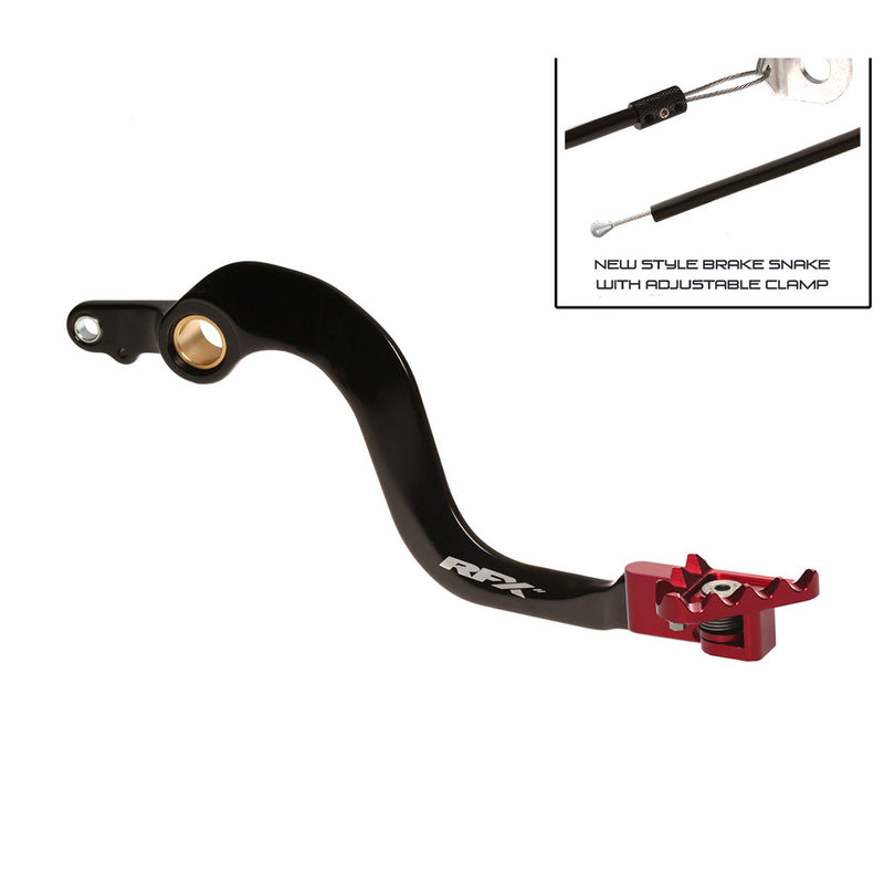 RFX Pro FT Hinterradbremshebel (Schwarz/Rot) - Honda CR250