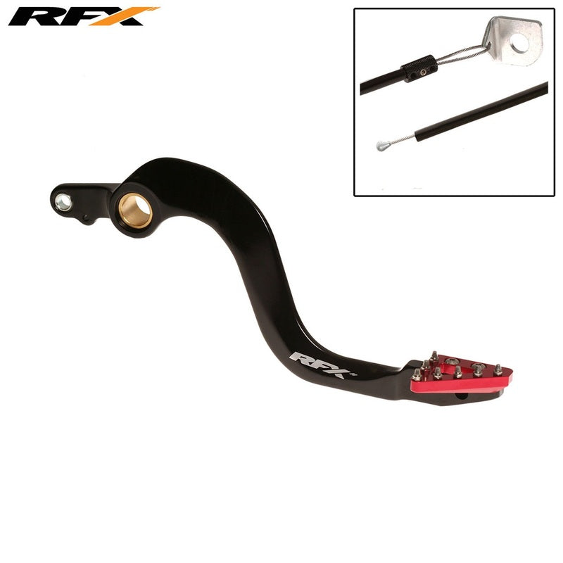 RFX Pro ST Hinterradbremshebel (Hart eloxiert Schwarz/Rot) - Honda CR250