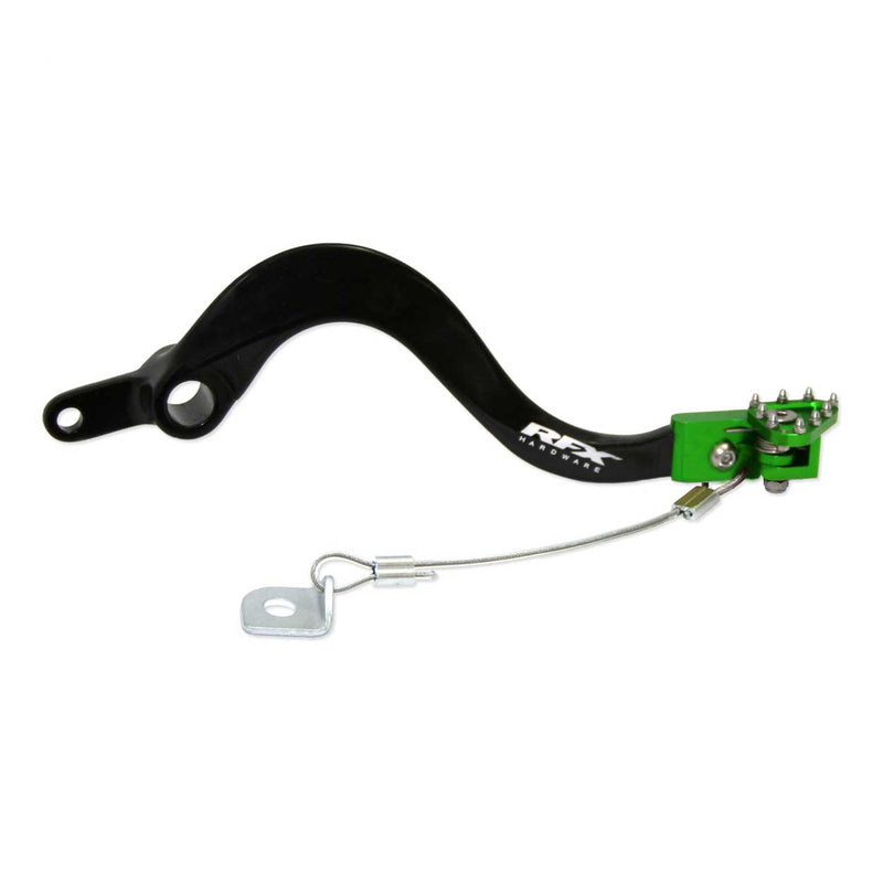 RFX Pro FT Hinterradbremshebel (Schwarz/Grün) - Kawasaki KXF250/450