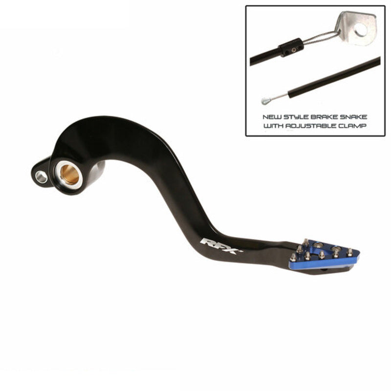 RFX Pro ST Hinterradbremshebel (Hart eloxiert Schwarz/Blau) - Yamaha YZ125/250
