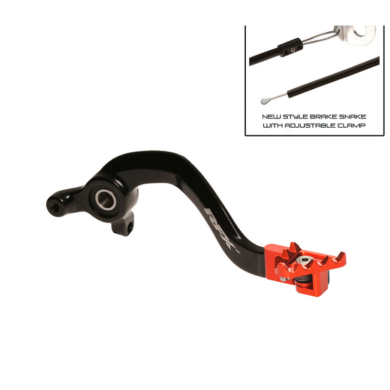 RFX Pro FT Hinterradbremshebel (Schwarz/Orange) - KTM SX65