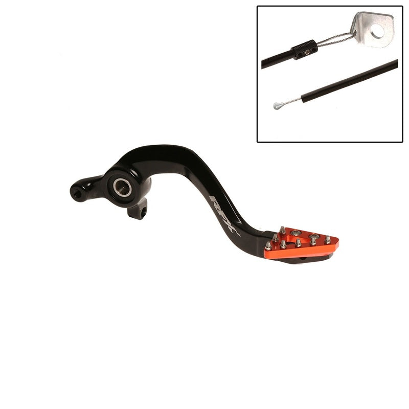 RFX Pro ST Hinterradbremshebel (Hart eloxiert Schwarz/Orange) - KTM65