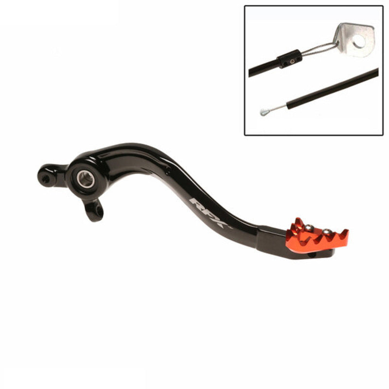 RFX Pro ST Hinterradbremshebel (Hart eloxiert Schwarz/Orange)