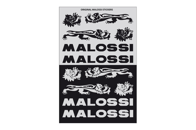 MALOSSI Mini Aufkleber Blatt schwarz/silber - 11.5X16.8 cm