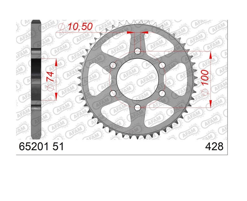 AFAM Stahl Kettenrad hinten 65201 - 428