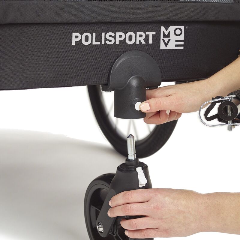POLISPORT Kinderanhänger & Kinderwagen komplett Grau/Blau
