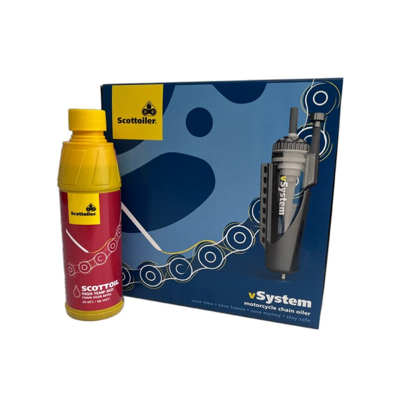 SCOTTOILER vSystem Kettenöler Universal Edition + High Temp Red Lubricant