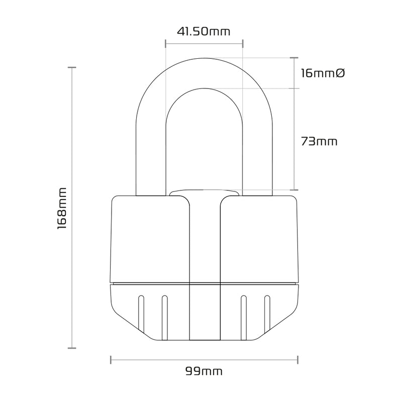 OXFORD Alarmschloss Boss 16mm + Kette 12mm X 2.0m