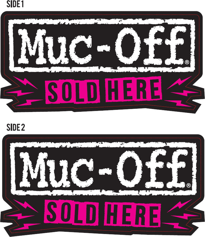 MUC-OFF-Fensteraufkleber "Verkauf hier"