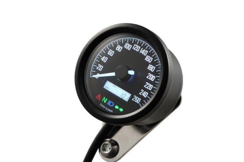 DAYTONA Velona 60 Tacho 200 km/h/mph inkl. Kontrollleuchten - Weiße LED