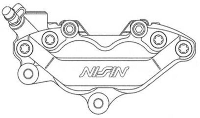 NISSIN 4-Kolben-Bremssattel links - Axial 