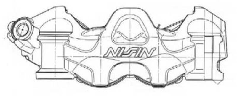 NISSIN 4-Kolben-Bremssattel links - Radial