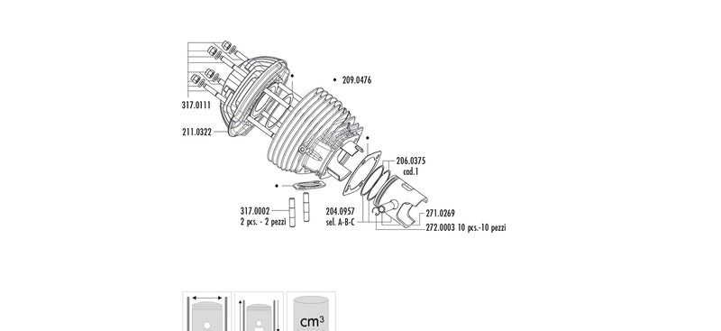 POLINI Zylinder-Kit Vespa 125 Primavera-ET3 ⌀58mm Evo2 RACE