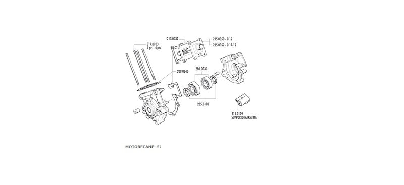 POLINI Motor Kurbelgehäuse (Manif-Reed Valve)