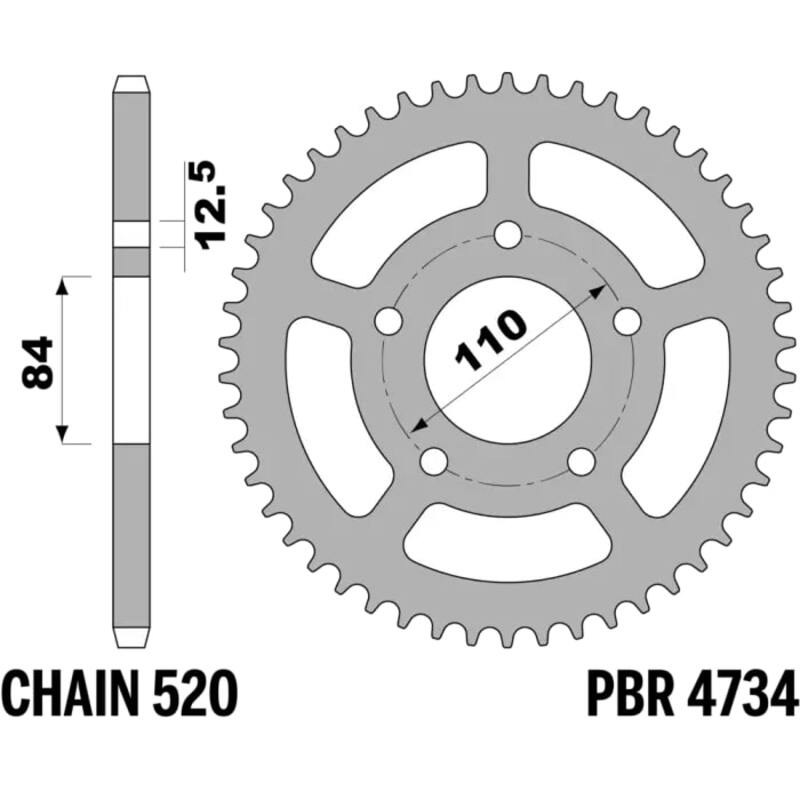 PBR Standard C45 Stahlritzel hinten 4734 - 520