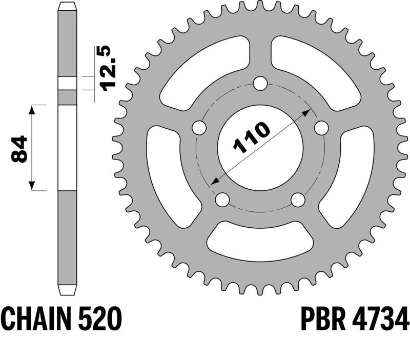 PBR Stahl Standard-Kettenrad hinten – 520