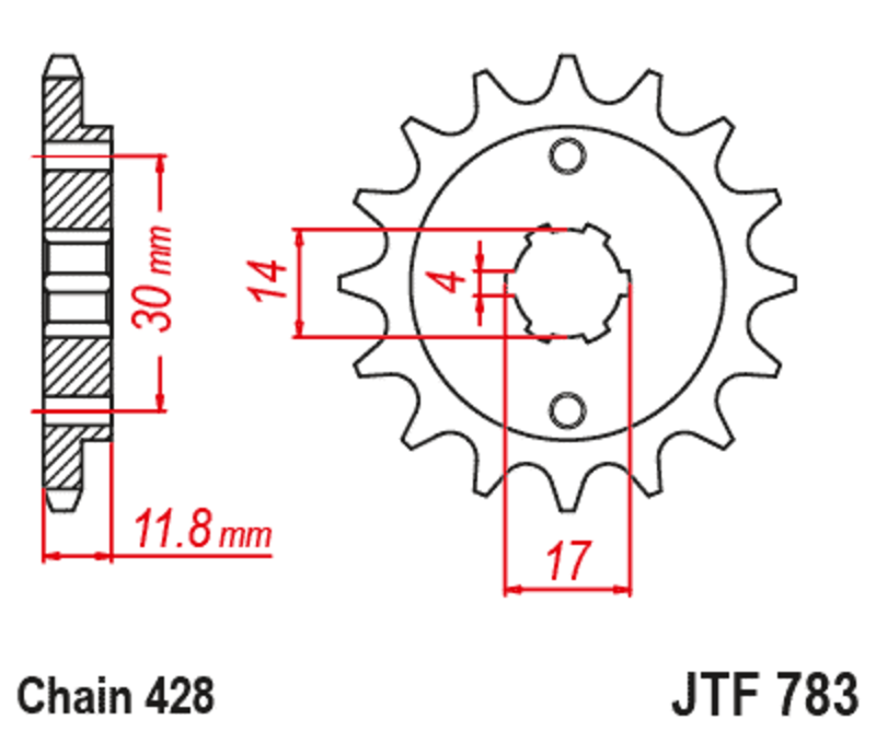 JT SPROCKETS Standard Stahlritzel vorne 783 - 428