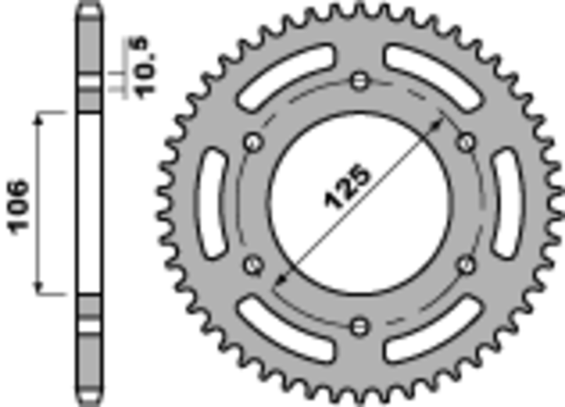 PBR Standard Kettenrad Stahl 4530 - 520