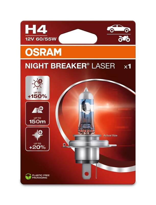OSRAM H4 Night Breaker Laserlichtlampe 12V 60/55W P43t-38 - 1 Stück