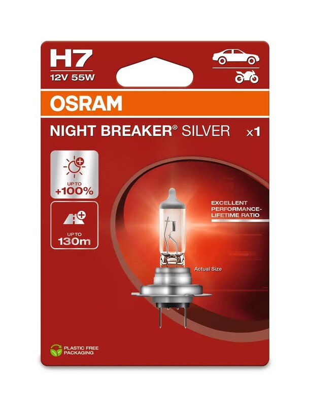 OSRAM H7 Night Breaker Silber Laserlichtlampe 12V 60/55W PX26d - 1 Stück