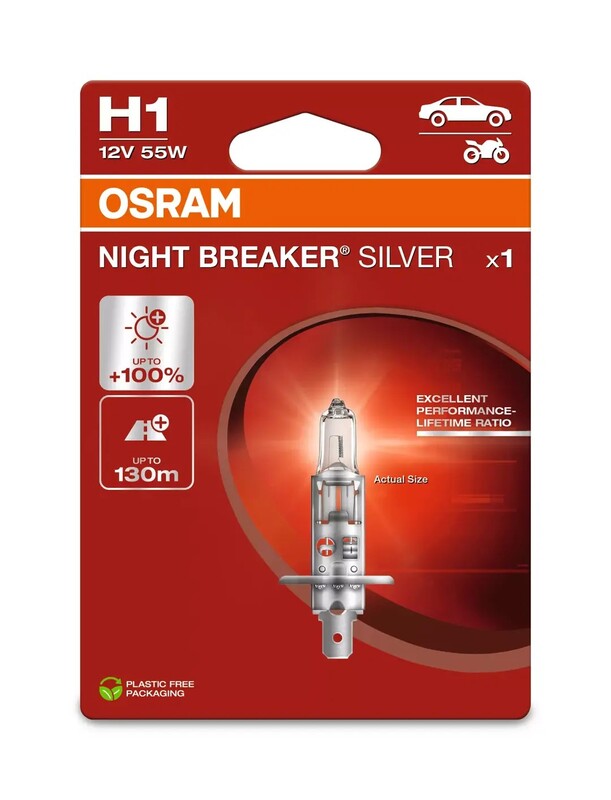 OSRAM Glühlampe Night Breaker Silver NBS H1 12V /55W X1