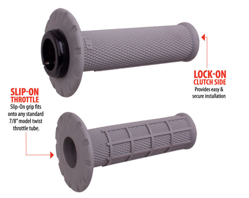 ODI Universal Half-Waffle Lock-On Griffe - Grau/Silber