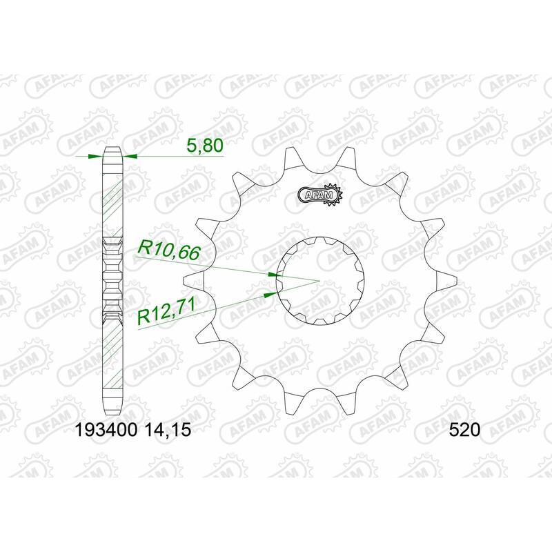 AFAM Standard Stahlritzel vorne 193400 - 520