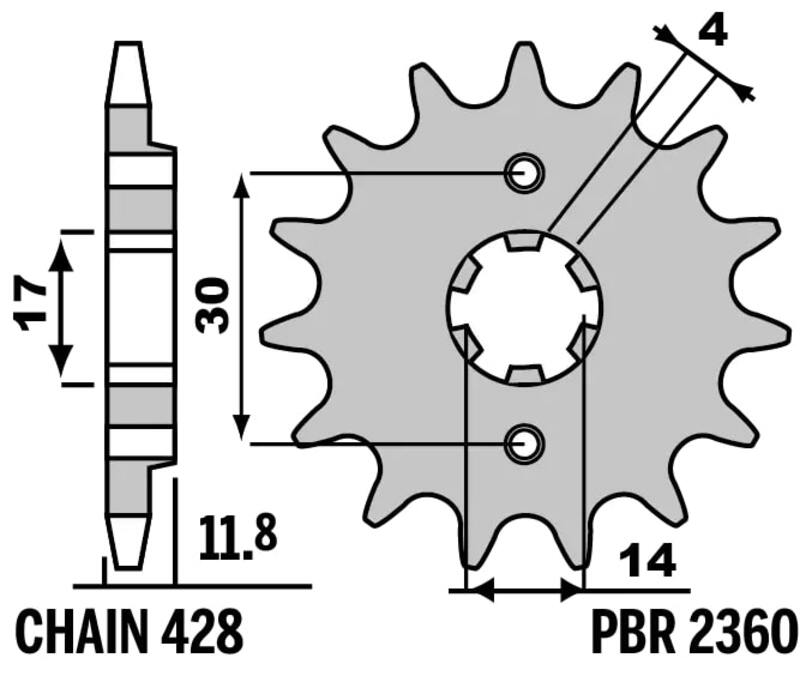 PBR Standard Stahlritzel vorne 2360 – 428