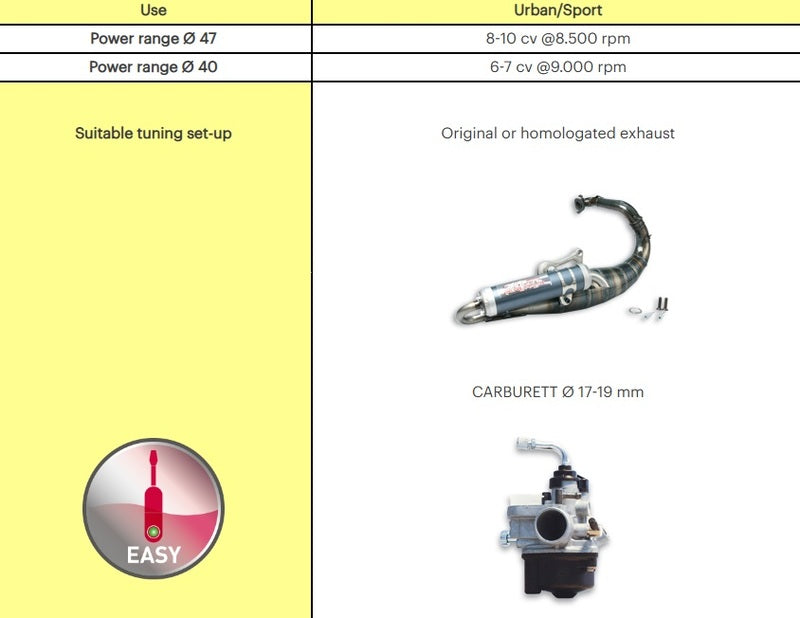 MALOSSI Cylinder-Kit Ø 40 Gusseisen mit Kolbenbolzen ø 10