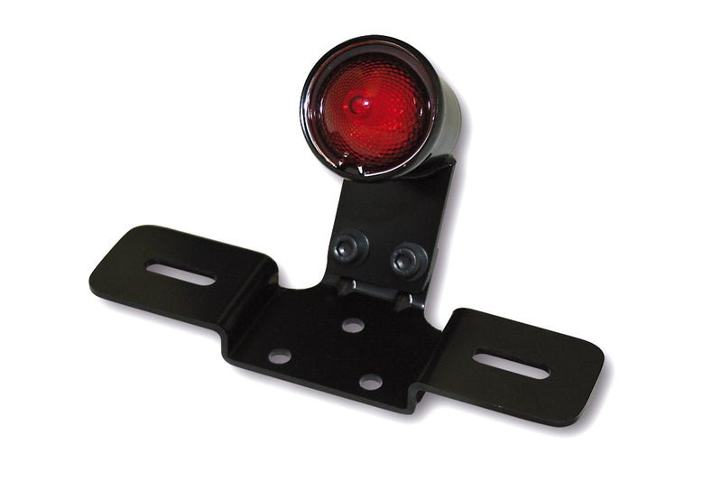 HIGHSIDER smart LED-Rücklicht OLD SCHOOL TYP3, schwarz, rotes Glas, mit Nr.-Schildhalter