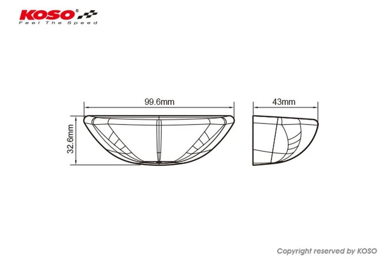 KOSO LED-Rücklicht, rot GT-03, e-Prüfzeichen