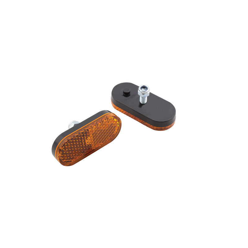 SHIN YO Rückstrahler, gelb, abgerundet, M5 Gewindebolzen, 50 x 22 mm