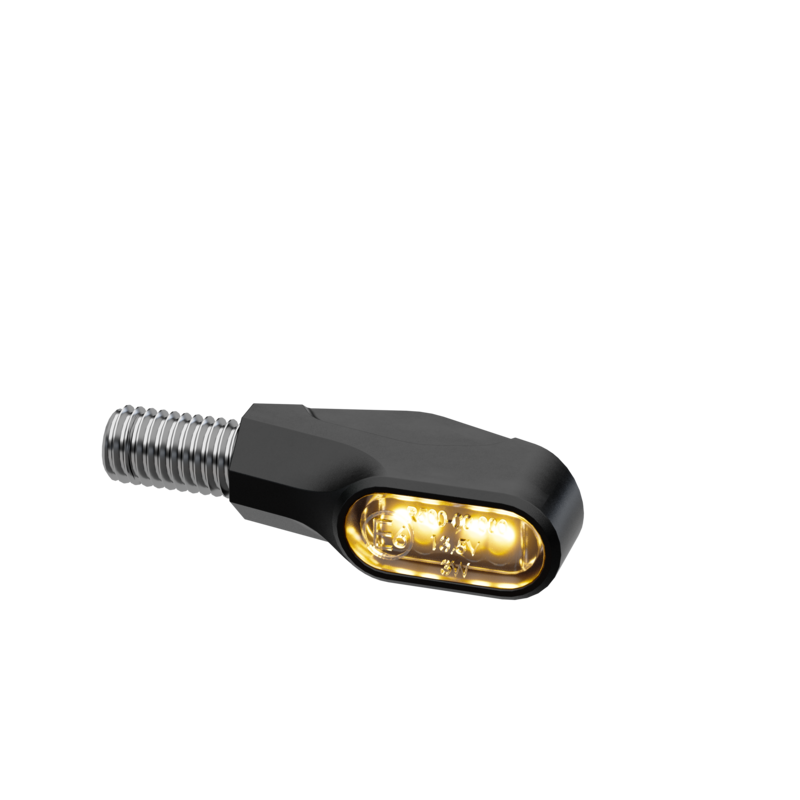 HIGHSIDER Ventura-X LED-Blinker, Schwarz, getöntes Glasgrau