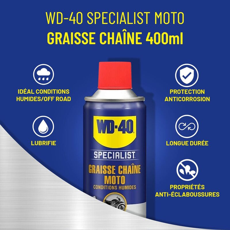 WD-40 Specialist Motorrad-Kettenpflege-Set – 2x Spray 400 ml