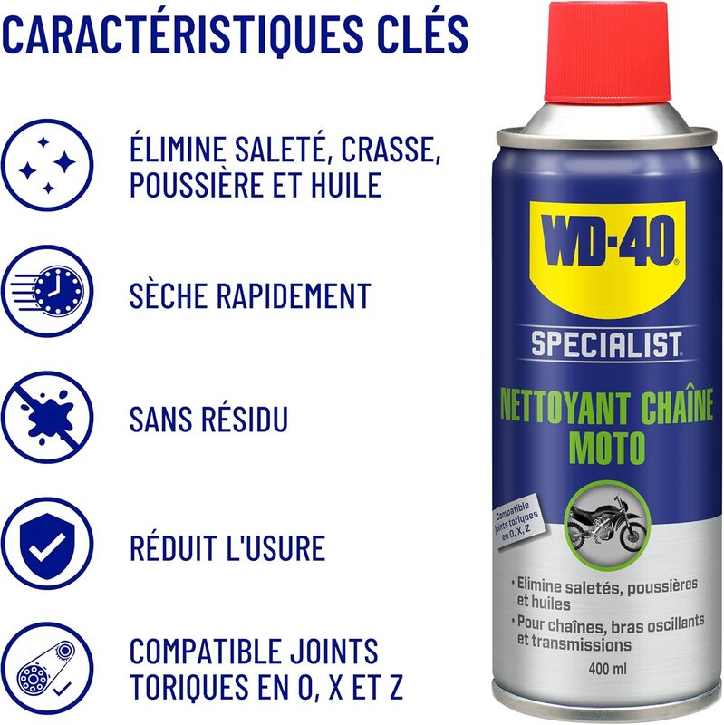 WD-40 Specialist Motorrad-Kettenpflege-Set – 2x Spray 400 ml
