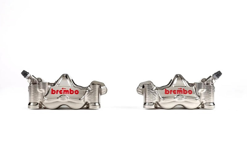 BREMBO Paar GP4RX - 1mm Bremssättel (CNC-gefräst - verchromt) (mit Belägen)