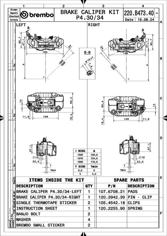 BREMBO UPGRADE GP4-RB 4-Kolben-Bremssättel (Paar) vorne, Ø 30/34 mm