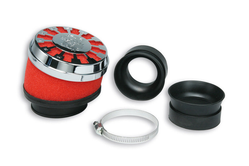 MALOSSI Luftfilter ROT E13 Mit ø 42/50/60 25° schräg Für Vergaser PHBH - Mikuni - Keihin