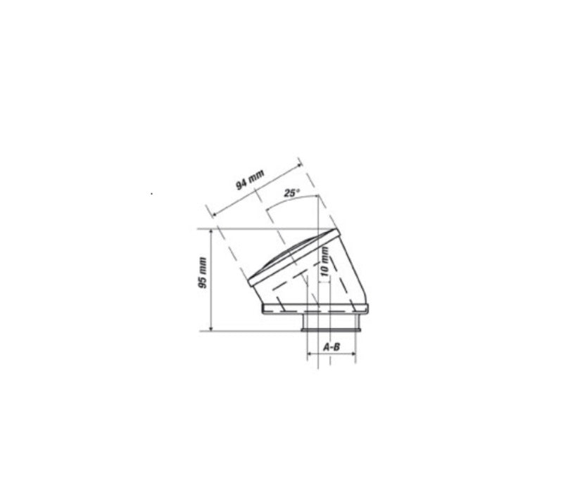 MALOSSI Luftfilter ROT E13 Mit ø 42/50/60 25° schräg Für Vergaser PHBH - Mikuni - Keihin